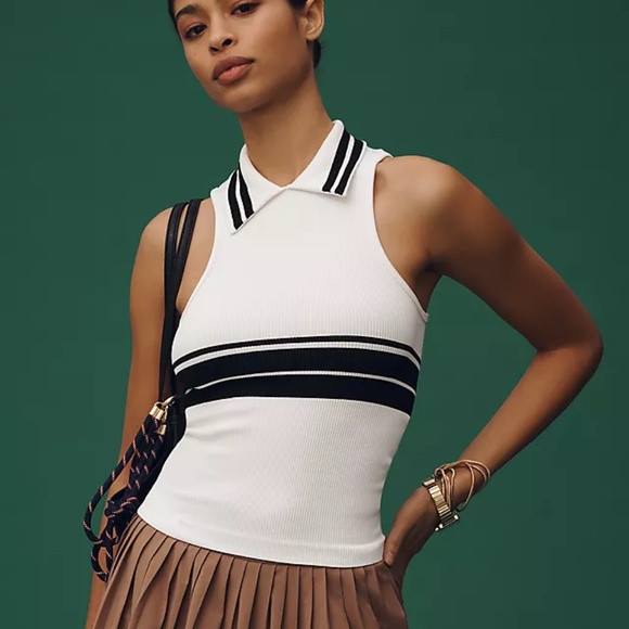 NWT Anthropologie Maeve Ribbed Polo Tank Top - Picture 2 of 9